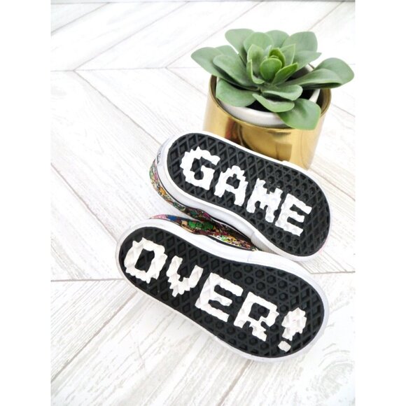 NEW! VANS x Nintendo Super Mario Bros Game Over Slip On Sneakers SZ 4 Toddler - Picture 6 of 7